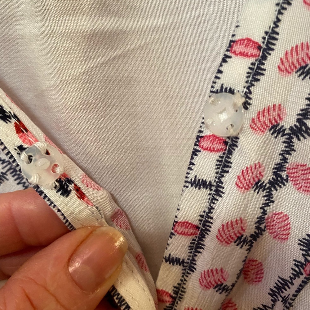White and floral print long cotton dress - Picture 4 of 7